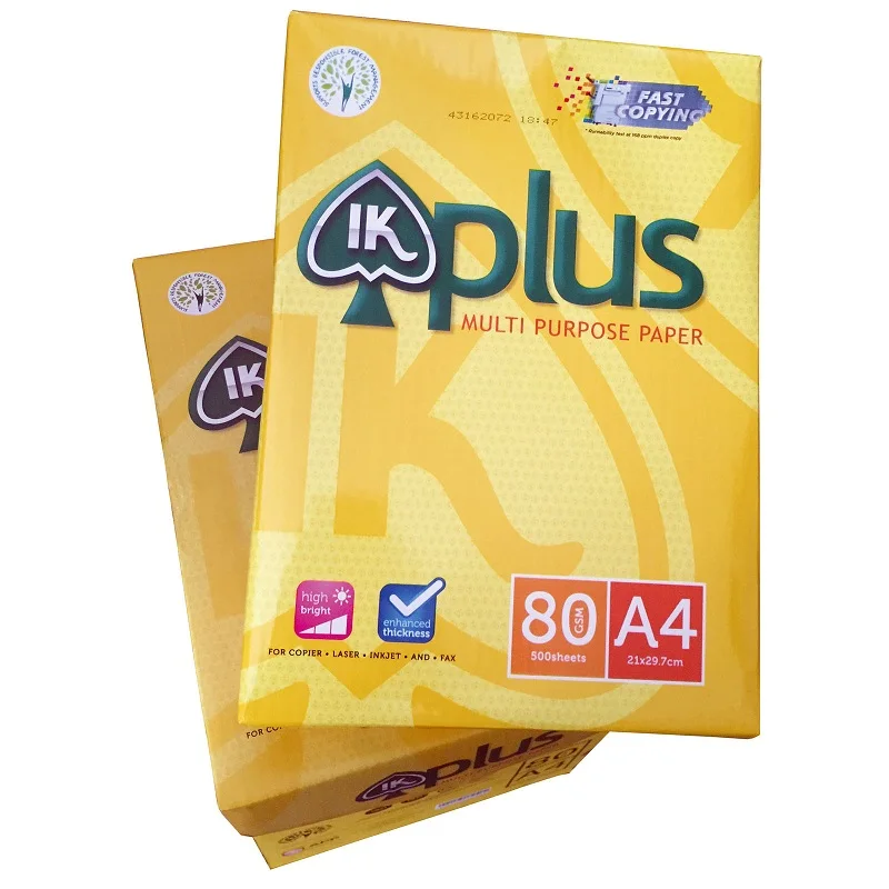 Top quality IK yellow White 70 75 80 GSM A4 A3 Paper Copy Paper