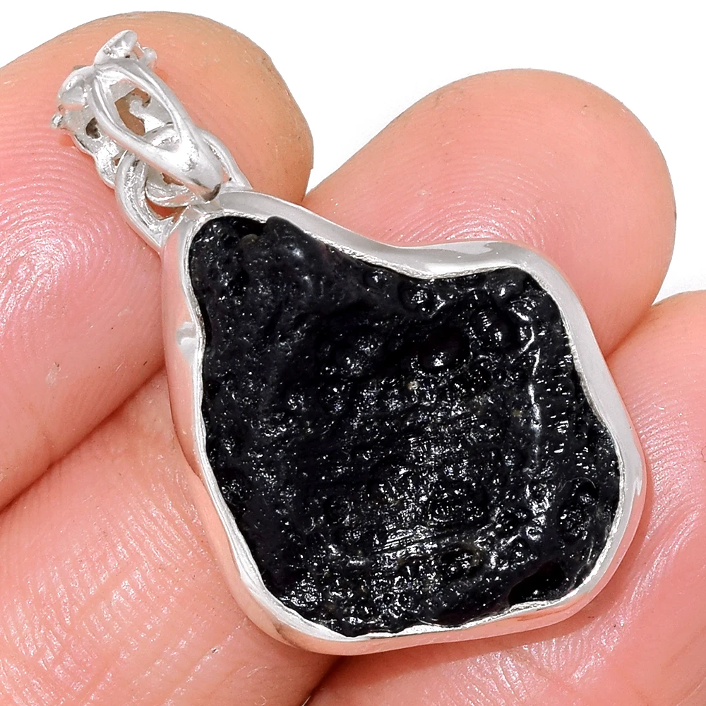 100% Natural Tektite From Tibetan / genuine & Top Class Tektite Pendants, 925 Silver Tektite Jewellery Wholesale , Jaipur