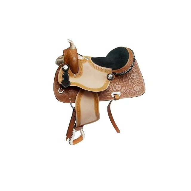 Hand Carved Leather Western Saddle