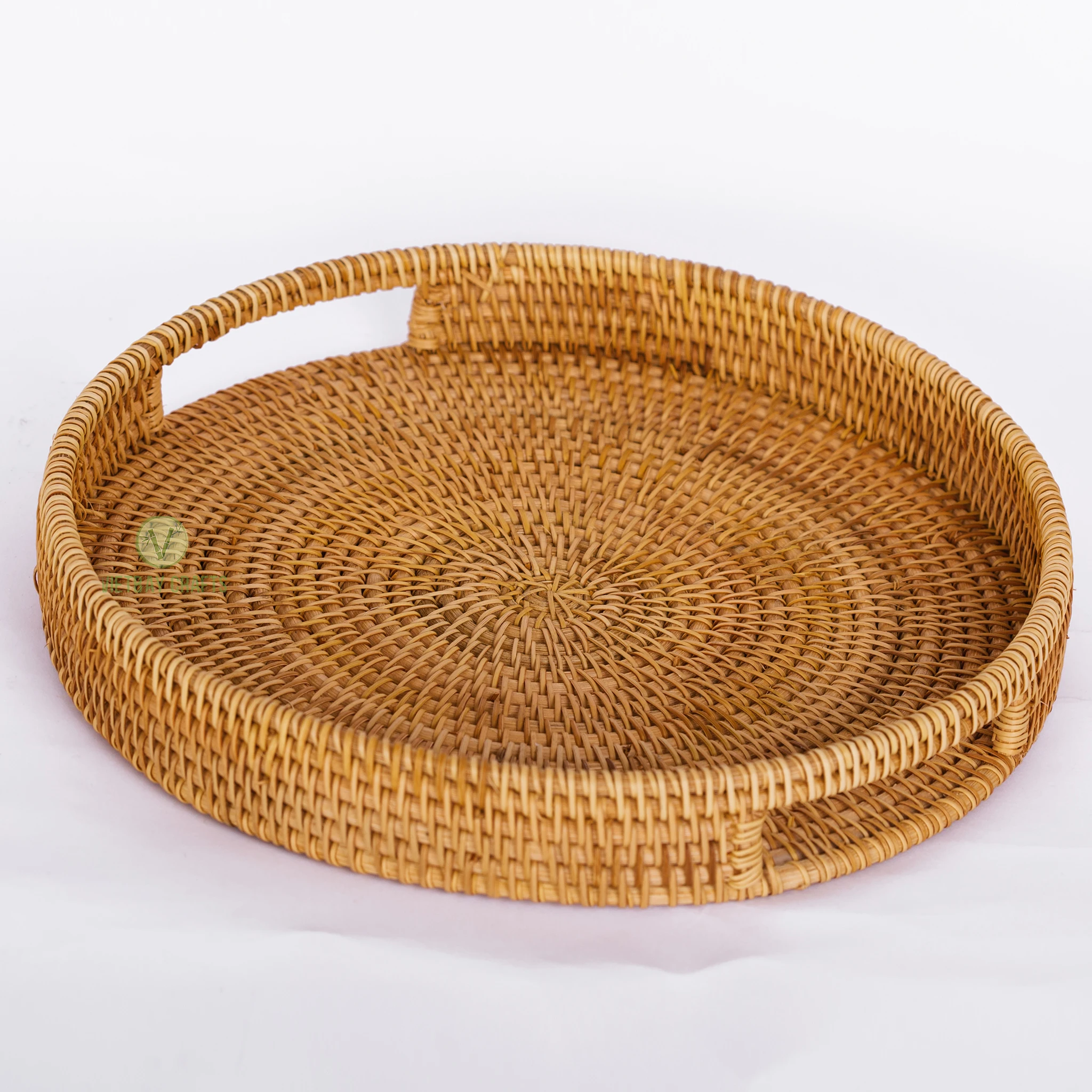 Hot Item Rattan Wicker Woven Food Serving Tray Made in Vietnam