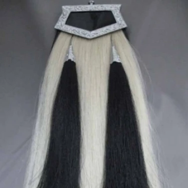 HORSE HAIR SPORRAN PRINCE CHARLIE CANTLE  HORSE HAIR SPORRAN 2 BLACK TASSELS CHAIN STRAPS INCLUDED