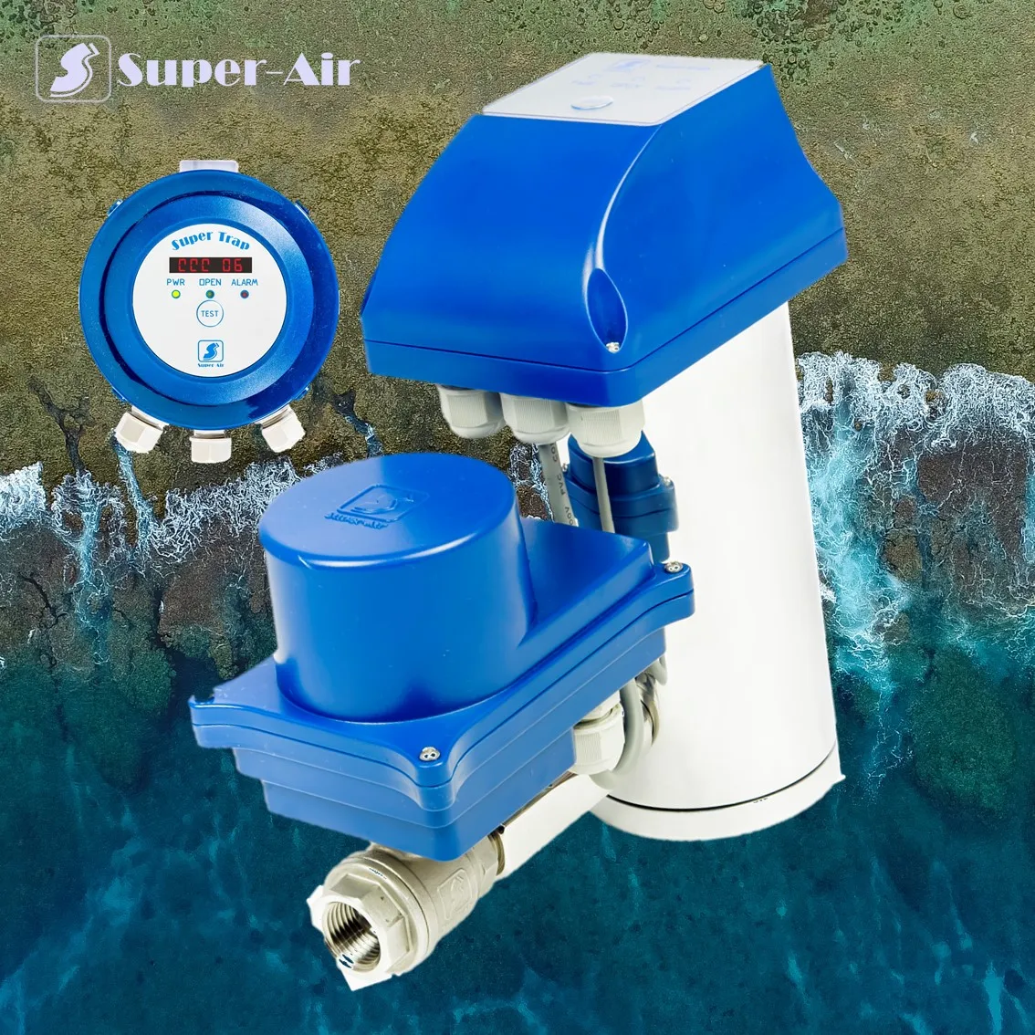 Motorized Ball Valve Type Zero Air Loss Automatic Condensate Drain Valve with Counter for High Pressure Air Compressor System