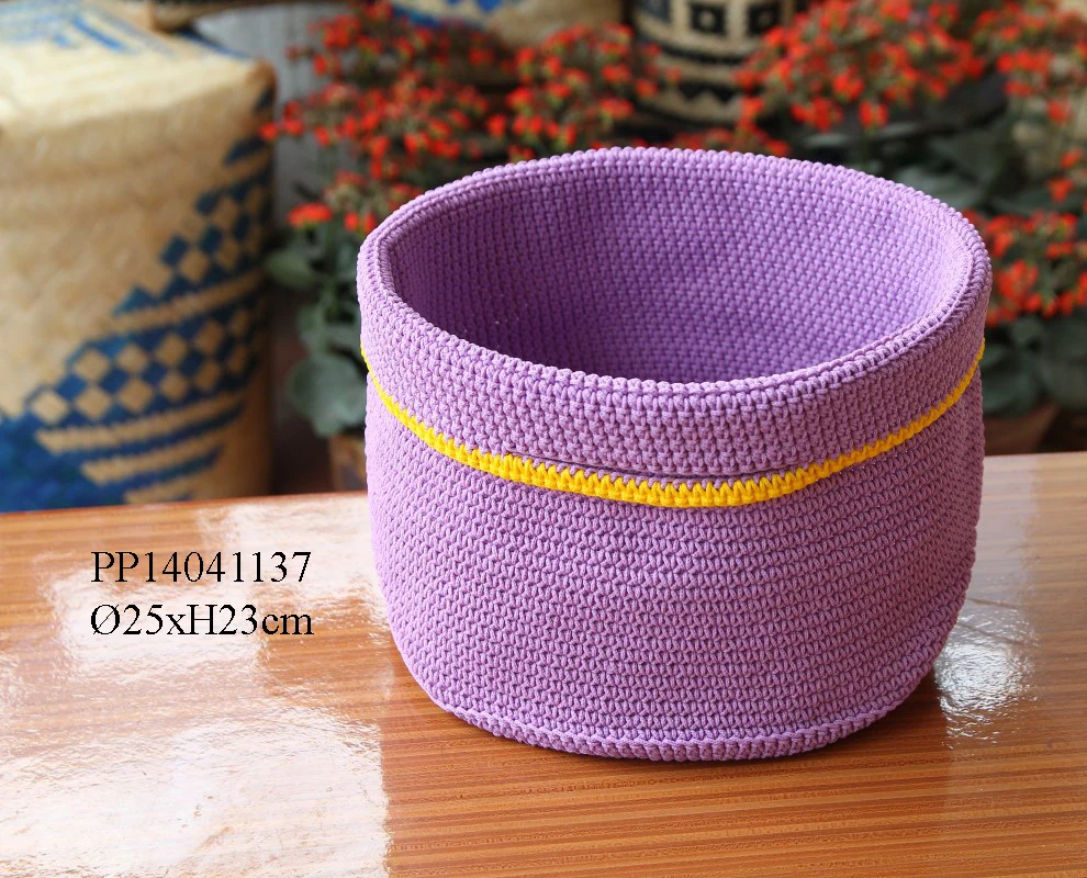 Wool Polypropylene Yarn Crochet Handmade Storage basket From Vietnam Yarns Knitting Crochet Hand For Decoration