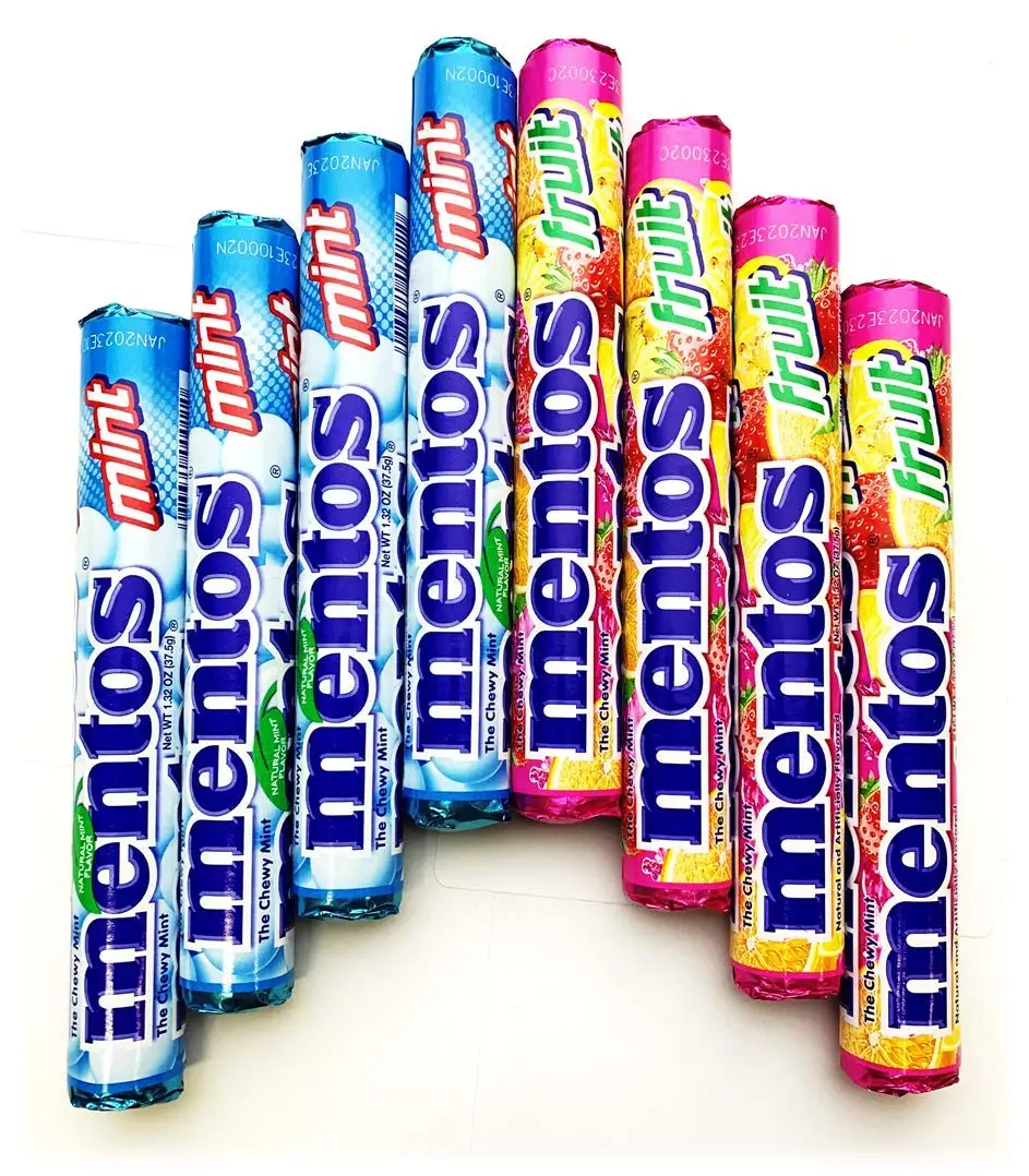 Fresh Chewy Mentos 37.5g x24 With Mixed Flavor Fruit Sweet Snack Fruit Flavor