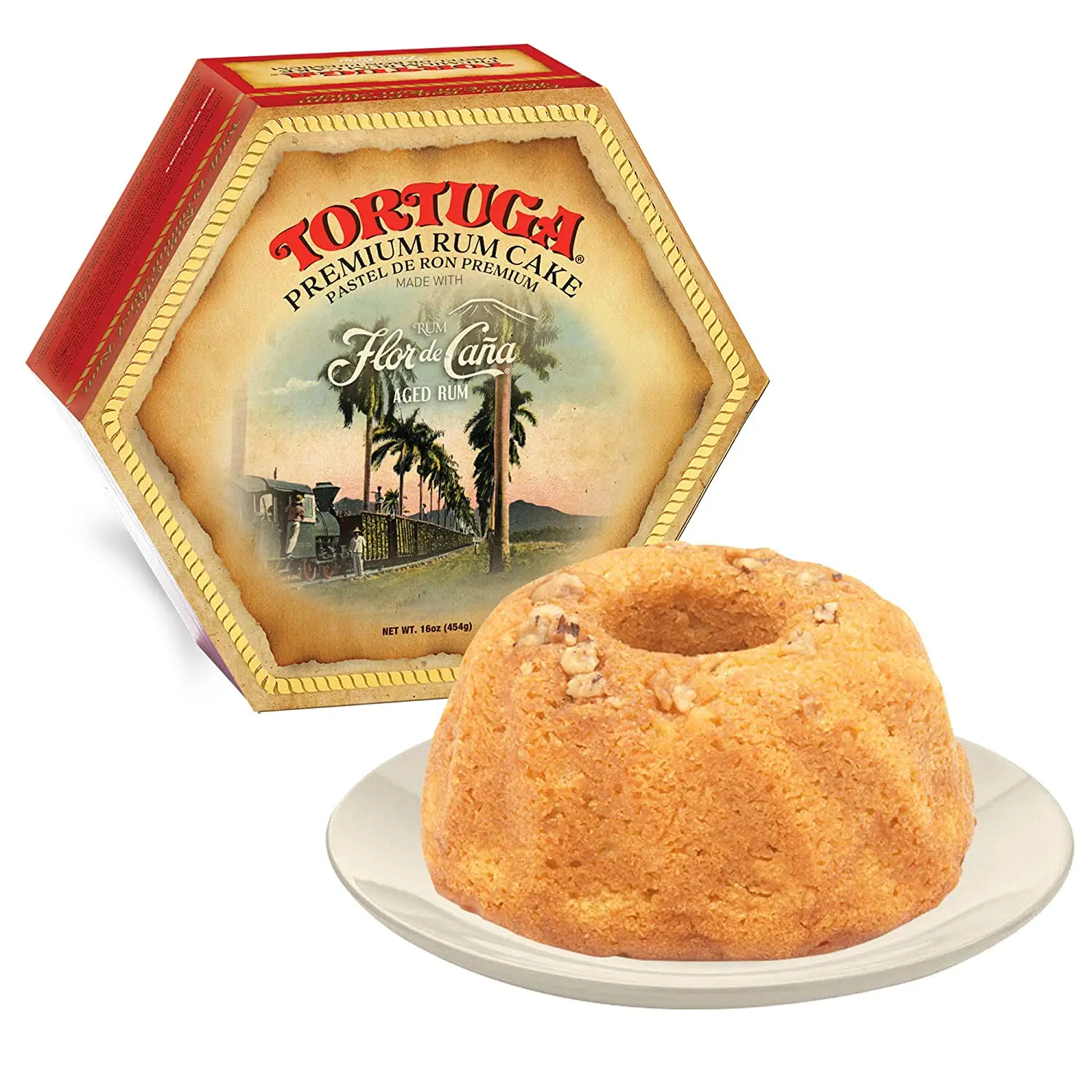 
TORTUGA Caribbean FLOR de CANA Rum Cake - 16 oz - The Perfect Premium Gourmet Gift for Gift Baskets Giveaways 