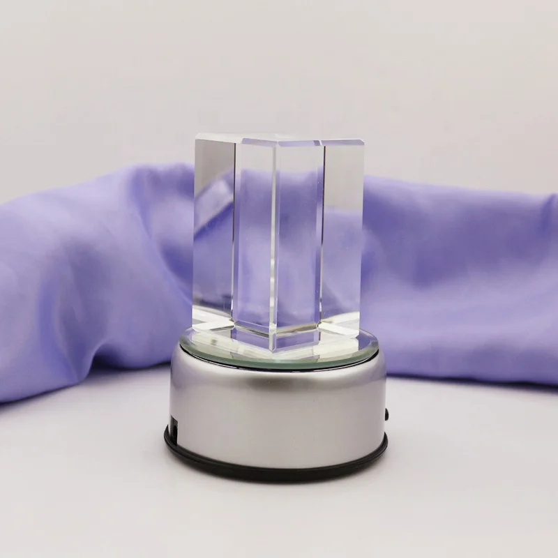 3D Розовый лазерный кристалл ручной работы со светодиодной подсветкой для свадебных сувениров