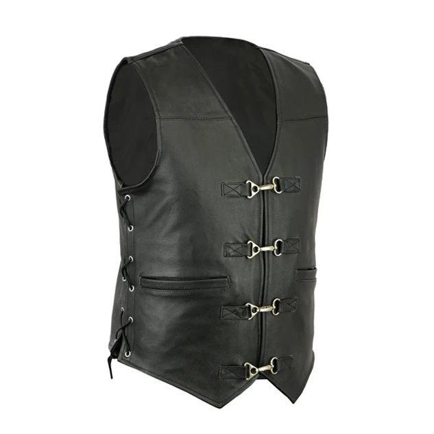 Fashion men leather Autumn and winter Sheepskin wool Vest leather vest motorcycle leather biker customized Vest