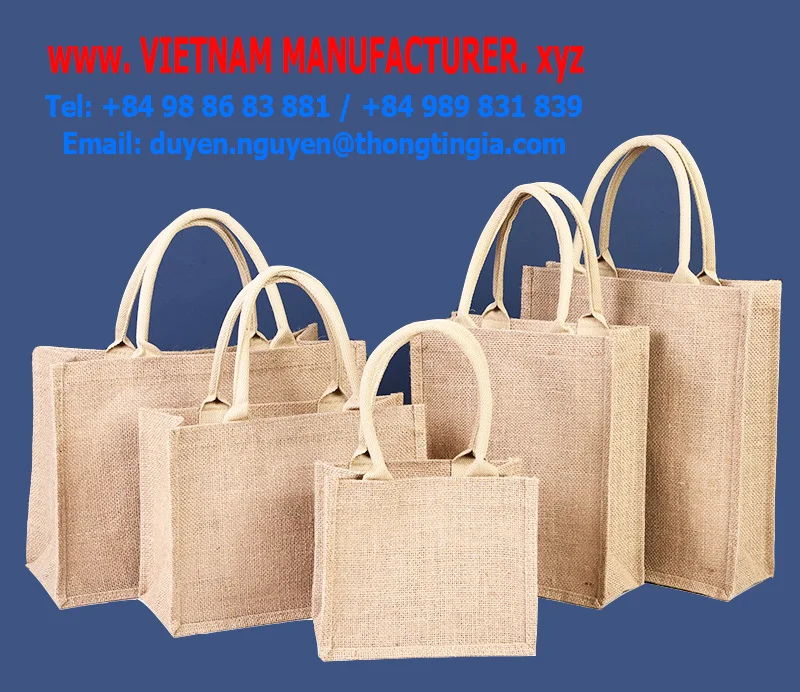 OEM ODM Customised Fabrics Brown Color Handled Lifestyle Bags Jute Shopping Bag with Medium Size 30-50cm