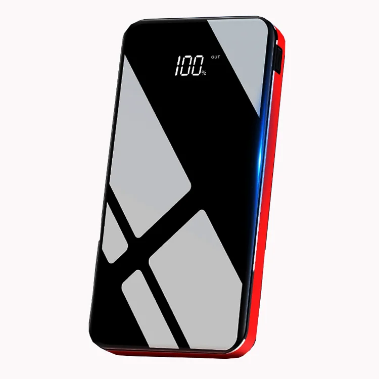 High-end mirror metal mobile power bank digital 10000mah cheap power banks