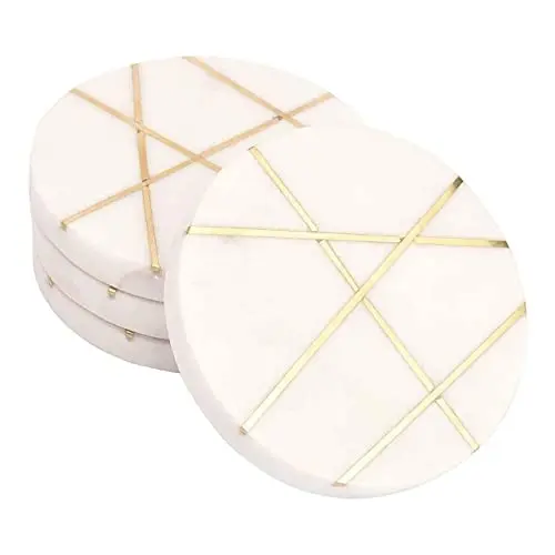 Ceramic Marble Coasters Hexagon Coaster for Kitchen Drinkware Cups Hot Seller Custom Stone Accessories Classic OEM Customized