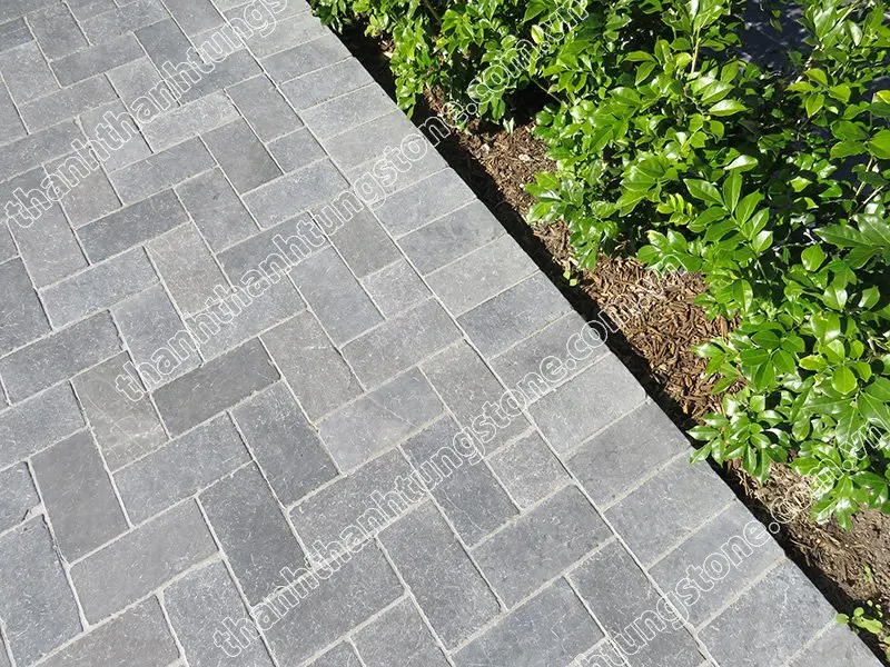 Vietnam Natural Blue Flamed Stone Bleue Steen Bluestone Ashlar Paving Stone Dark Blue Limestone Paver Light Grey Cheap Price