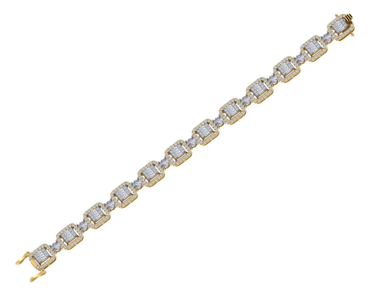 14KT baguette Bracelet for women  in SI Diamonds