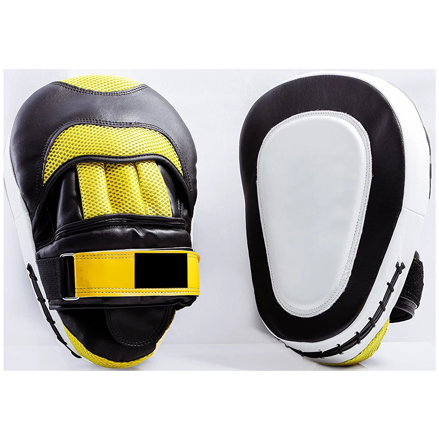 Boxing Curved Focus Punching Mitts- Genuine Leather Training Pads for MMA, Muay Thai, Sparring, Dojo, Martial Arts