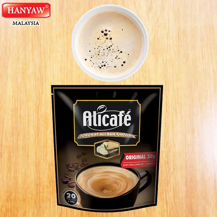 [Малайзия] Быстрая доставка + Halal Сертифицированный ALICAFE 5 в 1 Tongkat Ali & женьшень оригинал (20 мешков x 20 г x 20 саше/картонная коробка)