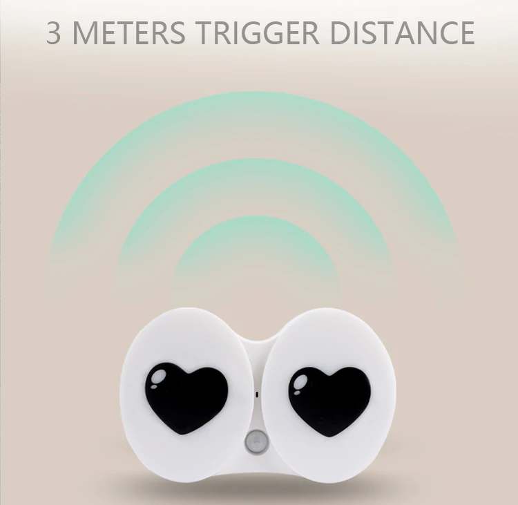 Home Decorative Night Eye Battery Operated Wall Plug Auto Motion Sensor LED Light