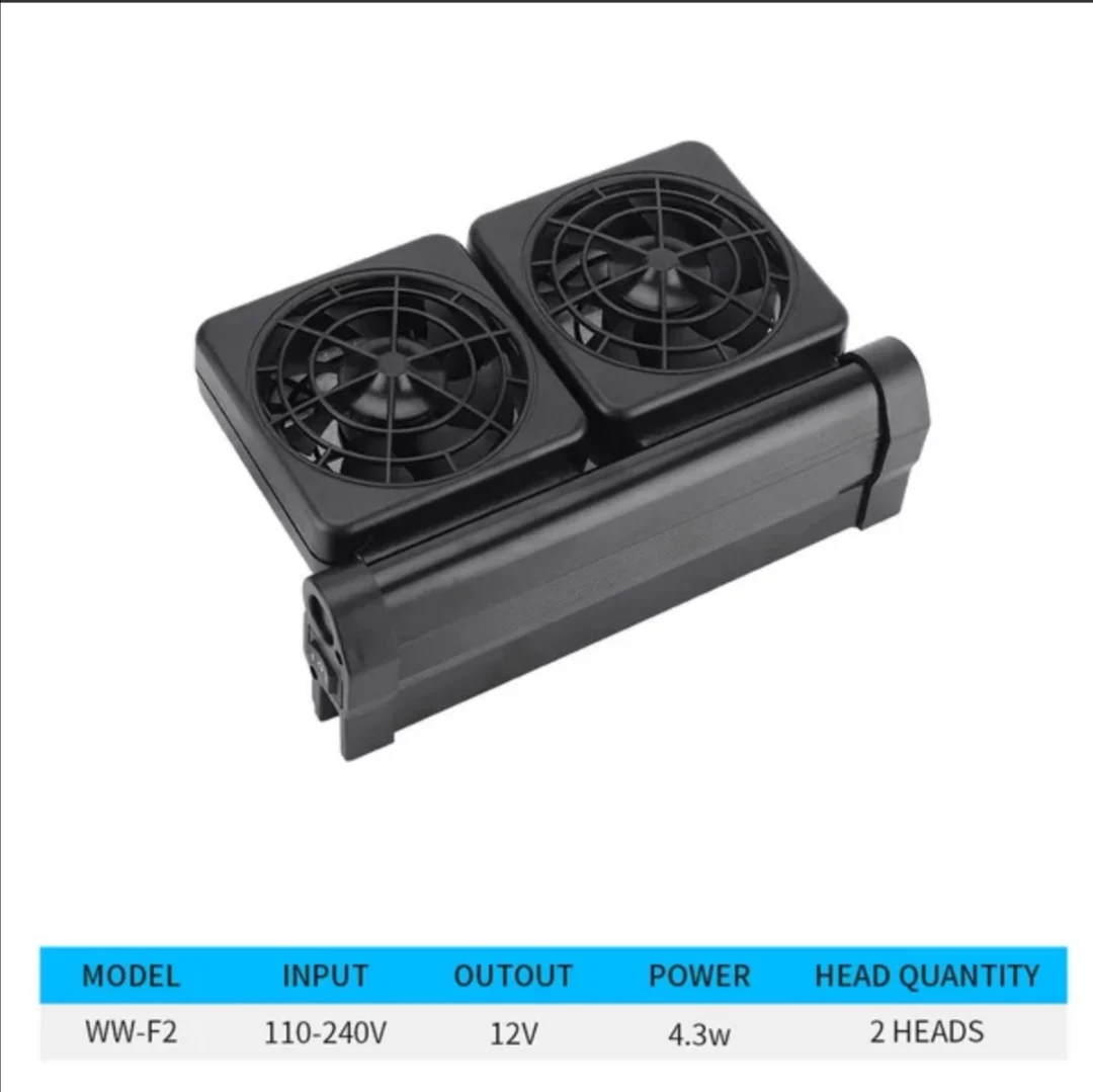 Aquarium Cooling Fan 2 Fans,Aquarium Chillers Cooling Fan, ColdWind Cooling System for Salt/Fresh Water