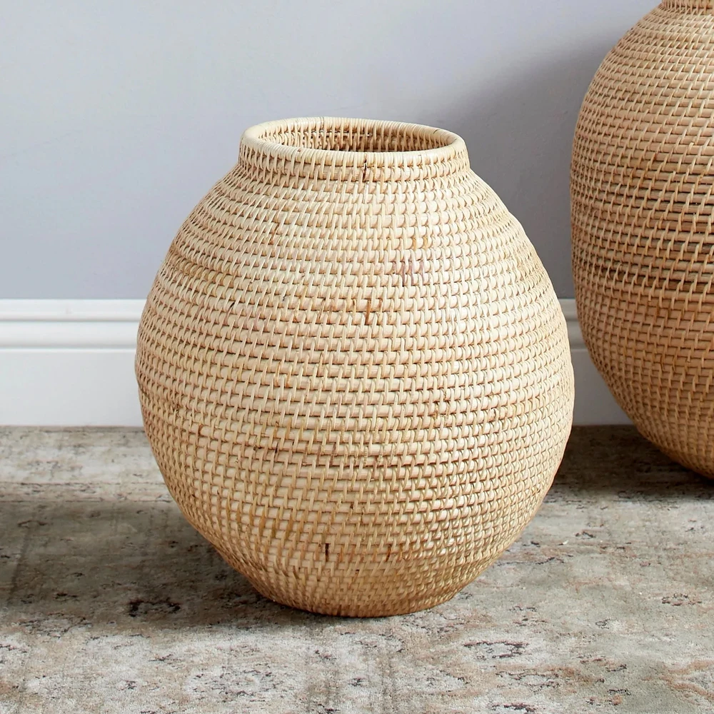 Made in Vietnam Rattan Plant Pot Vase Dried Flower