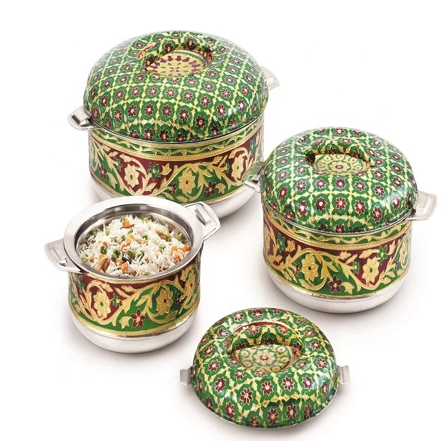 Traditional Design with Meenakari Designer Casserole hot pot for Many Type Food Storage High Quality Products