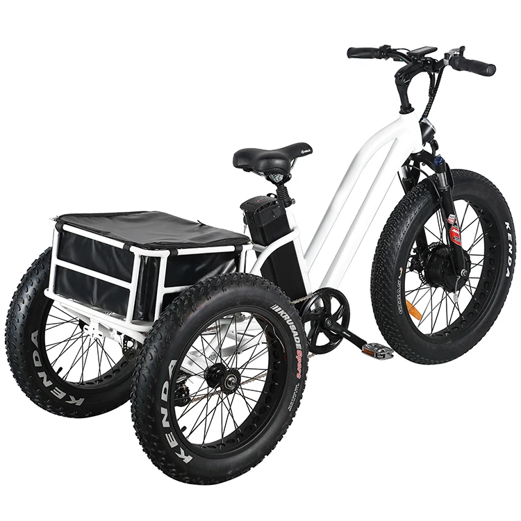 Fat tires 3 Wheel electric tricycle Trike Pedal Bike with 7-speed Derailleur
