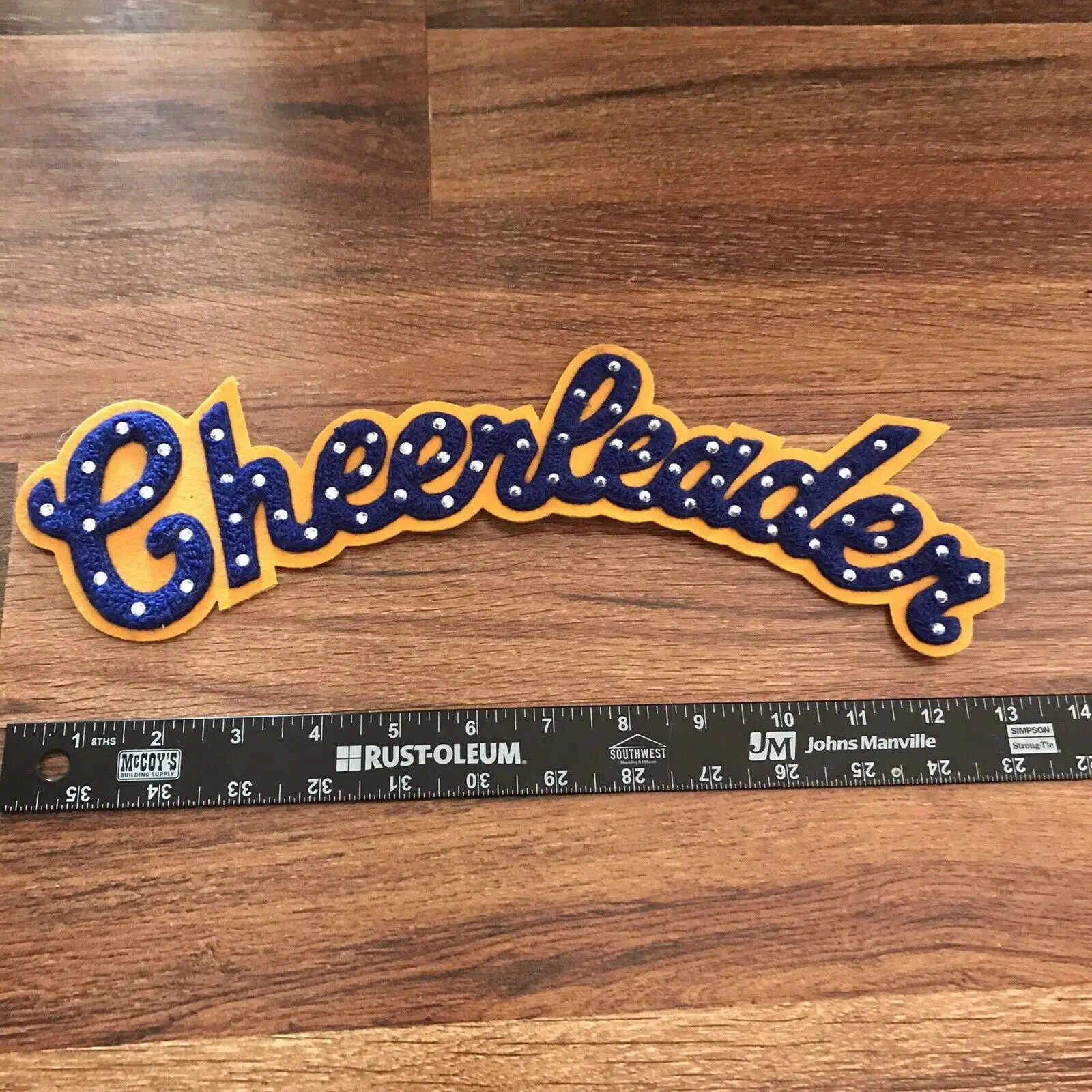 Cheerleader Script word Bling Chenille Patch For Letterman Jacket
