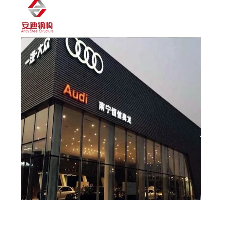 Modern Designed Anti-Seismic High Strength Portal Steel Structure Car Showroom Car Exhibition Hall