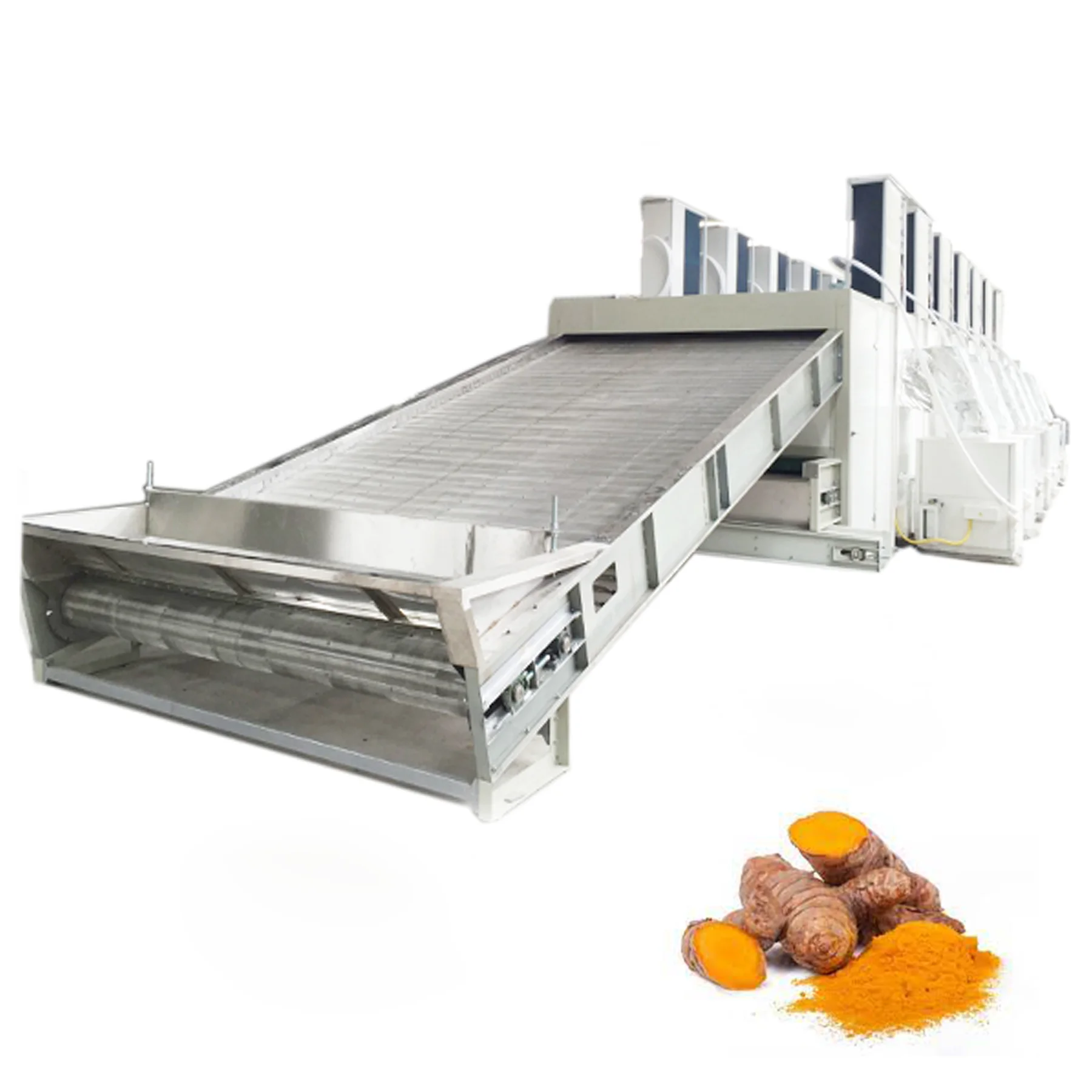5-30 tons stainless steel Turmeric and Rehmannia  drying machine for industrial herb spice cardamom turmeric belt dryer