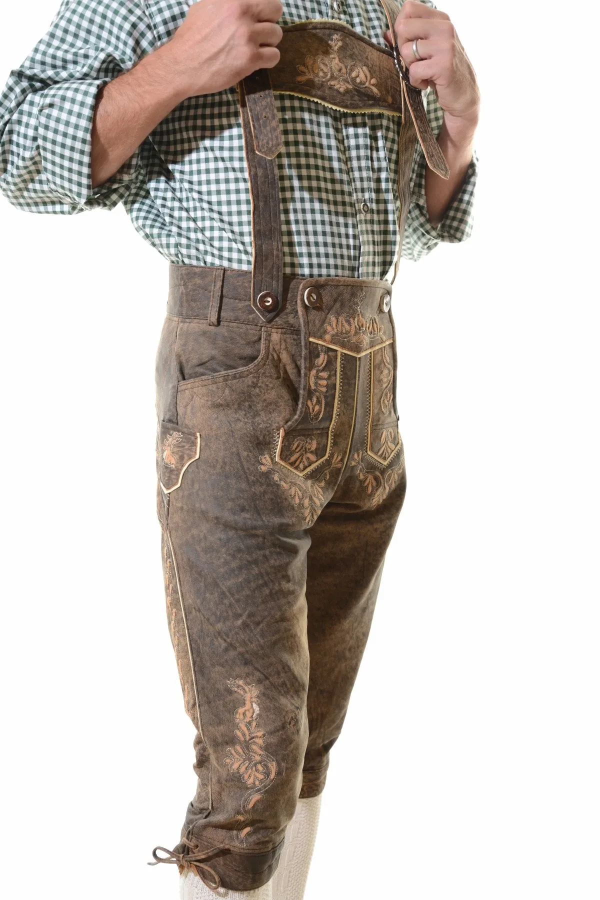  Оригинальные новые немецкие подтяжки Lederhosen из натуральной кожи с Баварским октоберфестом и подходящими подтяжками Короткие традиционные штаны