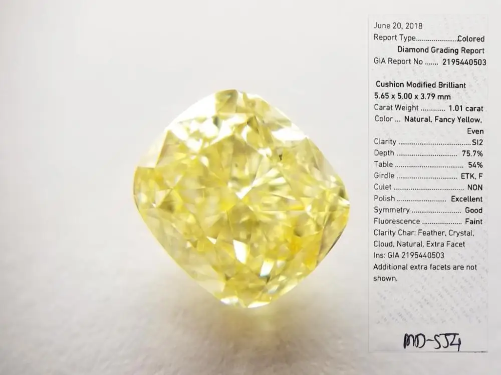 1.01Cts Shape Cushion Cut Natural Yellow Diamond, Loose Diamond For Sale Loose Gemstone Diamond Gemstone By Real Gems