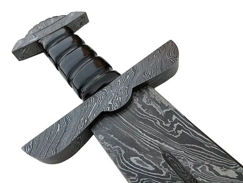 
Katana Swords Custom Handmade Damascus Steel Samurai Viking Sword With Leather Sheath 