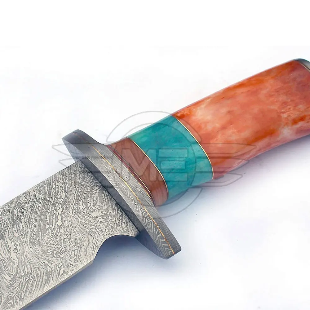  Красивый нож ручной работы из дамасской стали с фиксированным лезвием охотничий Боуи ручка твердого дерева латунными болтами