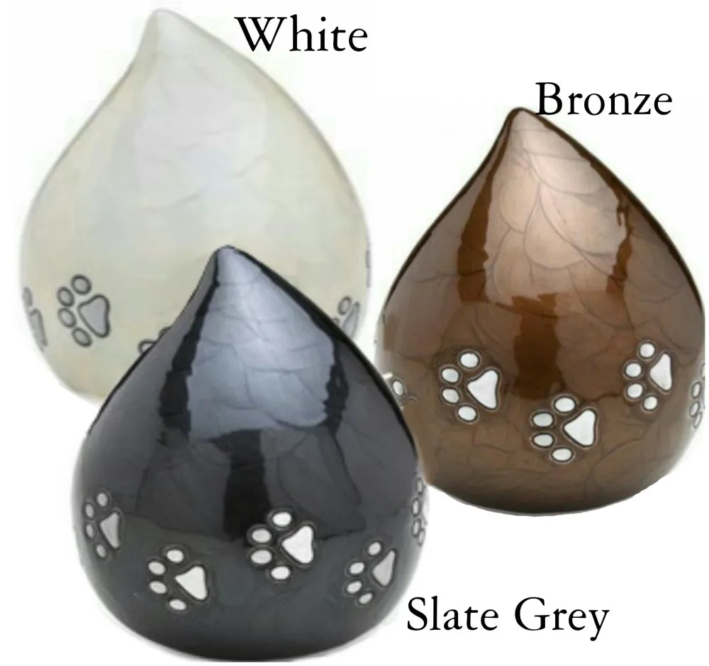 Elegant Multi-Color Enamelled Burial Teardrop Cremation Urn in Metal with Unique Design Perfect for Mini Keepsake and Bulk Buy