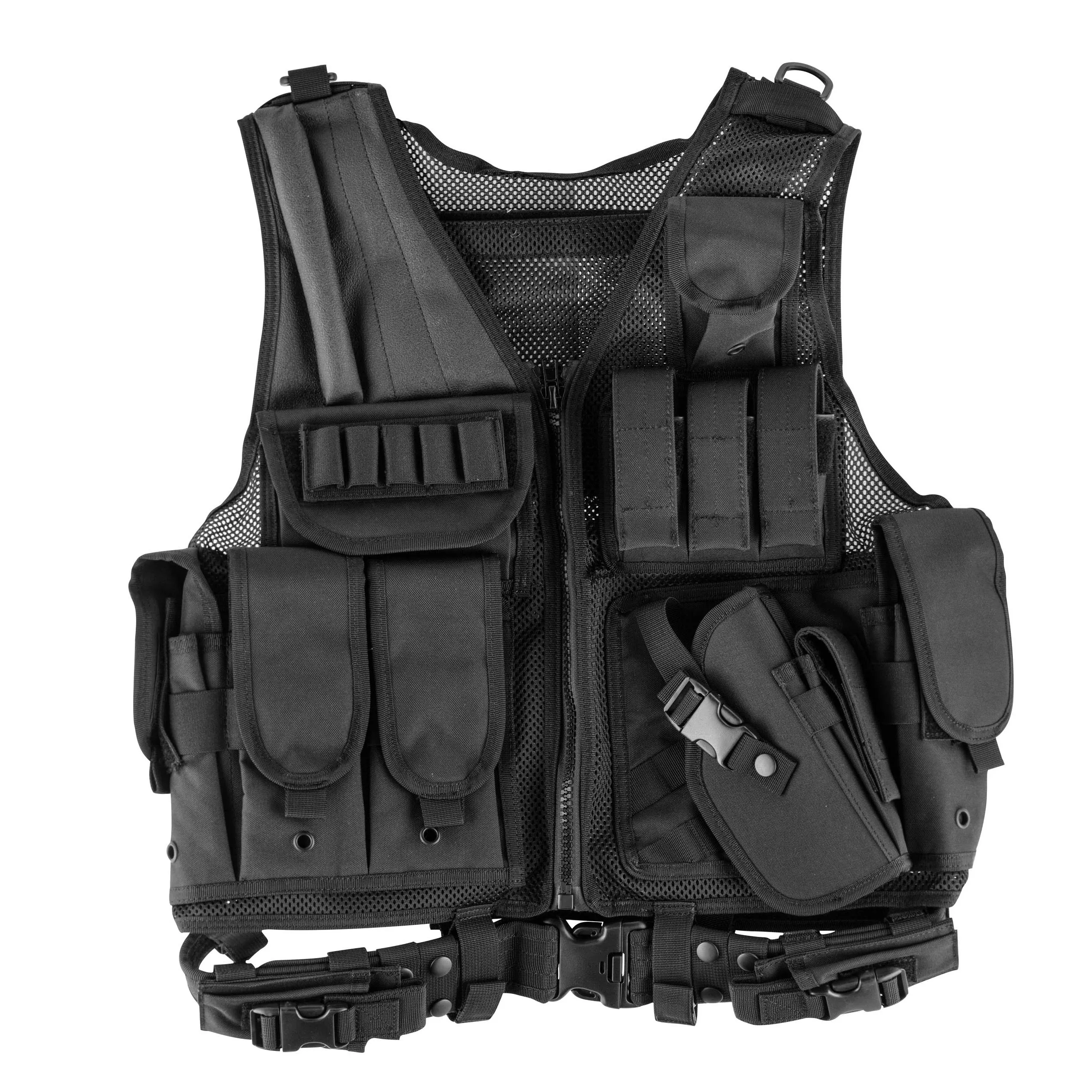 Body fitted good quality gun holder and magazine pocket Military paintball Tactical Vest For sports and war games training