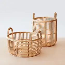 Rattan Storage Basket Laundry Fruit Basket Handwoven Wicker Vietnam Boho  Rattan Seagrass Storage Basket