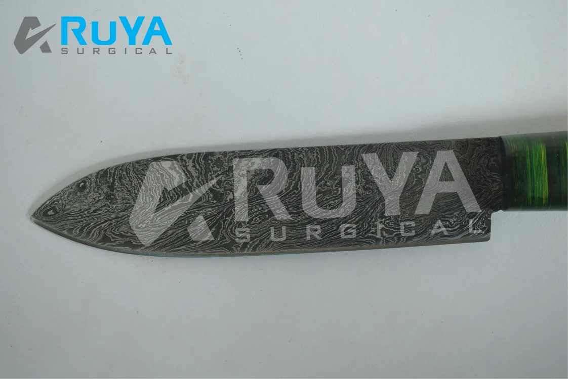 Kitchen Chef Tools Damascus Knives Hand Forged Custom Handmade Sharp Blade Damascus Steel with Leather Sheath CE Stainless Steel