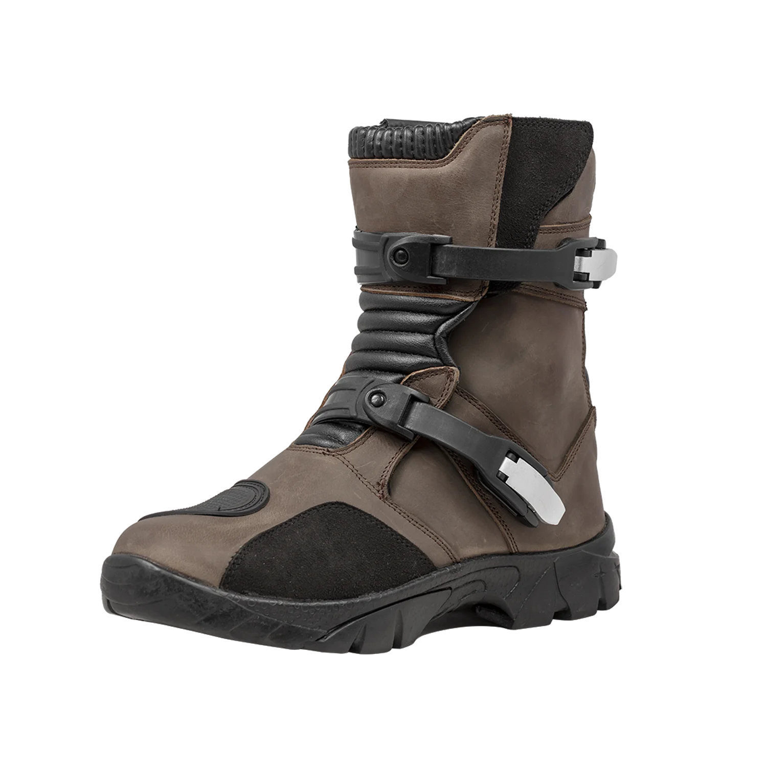 Brown Leather Classic Short Adventure Motorbike Shoes Epic Riding Motorcycle Adventure Boots