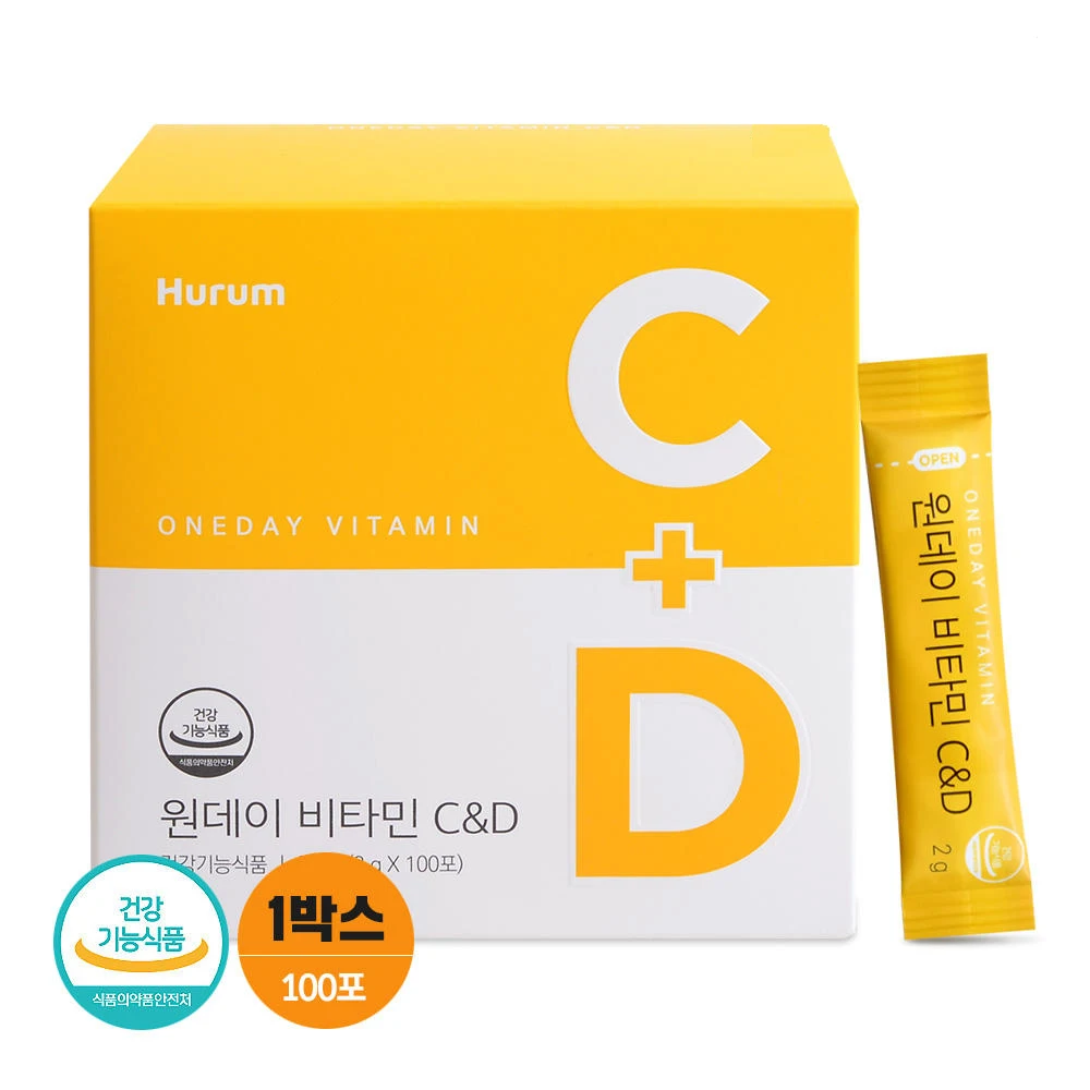 
Hurum One Day Vitamin C&D Powder 100% of Recommended Dietary Allowance Made in Korea OTILTD 