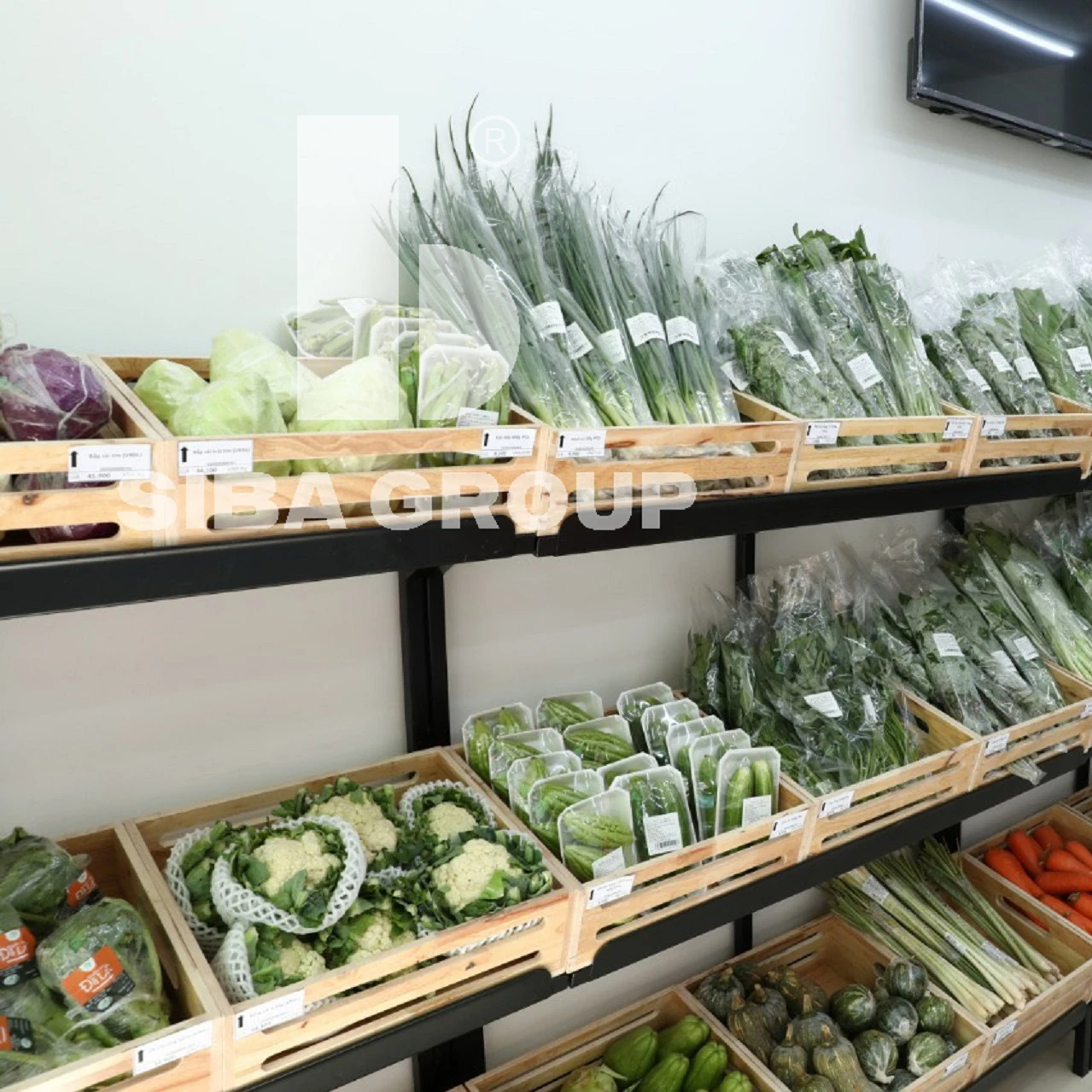 Vietnam Wholesale Good Quality Supermarket Shelve Heavy Duty Single-sided Fruit & Vegetable Display Stand Racks with 3 Layers