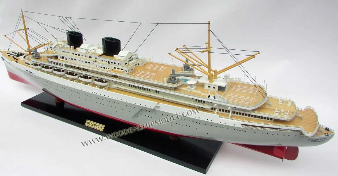 MS WILLEM RUYS WOODEN MODEL SHIP / CRUISE SHIP MODEL / HANDICRAFT MODEL SHIP