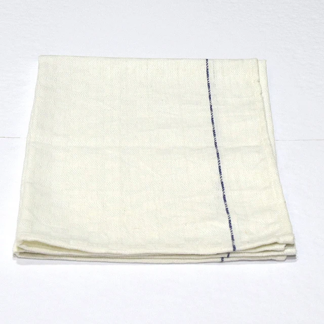 100% Cotton White Chess Kitchen Towel / White Waiter Cloth Super Absorbent