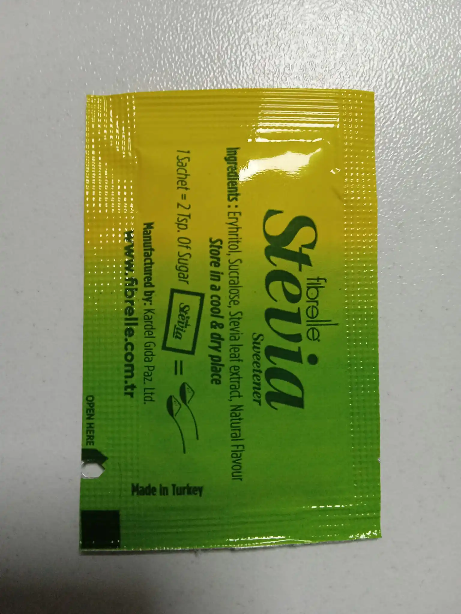 Brand-new Sweetener -Fibrelle Sachet with Stevia & Sucralose Wholesale Product Low Glisemic Indice 1 gr 50 pcs