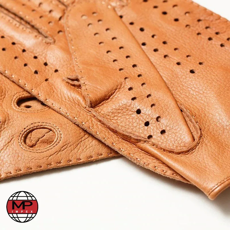 New Arrival Luxury Mens Genuine Leather Gloves Sheepskin Gloves Fashion Men Black Breathable Driving Gloves For Male Mittens