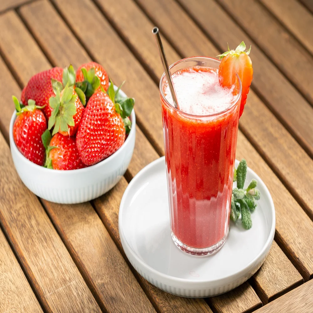  Вьетнамский Сертифицированный Халяль упаковка в коробку темно-красный клубничный фруктовый целый пюре концентрат с целлюлозой 100%