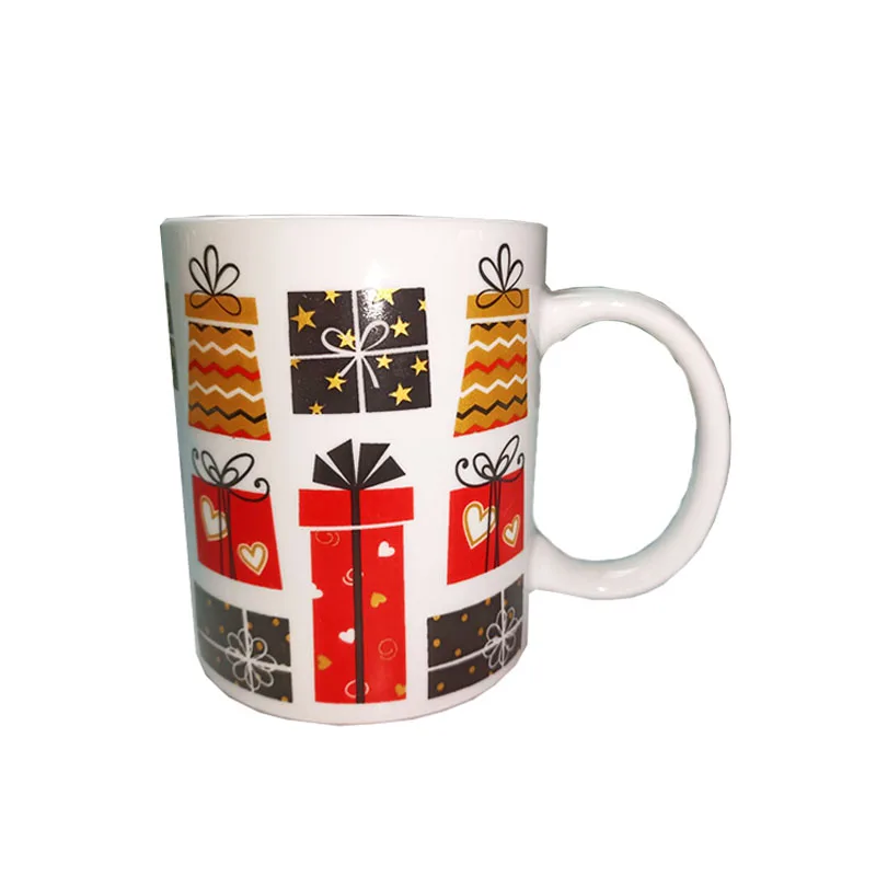 Wholesale MUGS Christmas Style Gift Ceramic Bamboo Mug   320ml  Coffee Cups Ceramic Mug