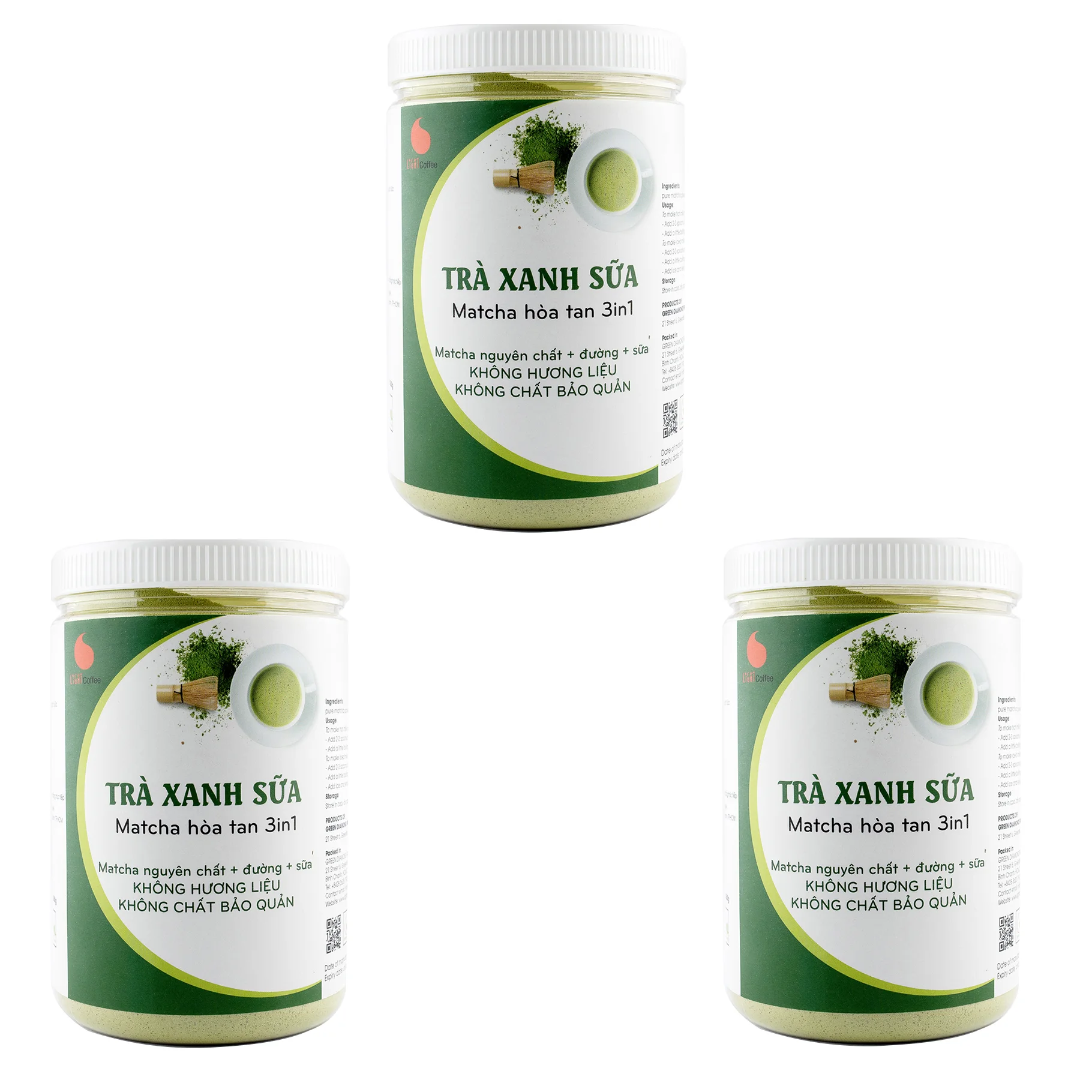 
 Порошок экстракта зеленого чая маття со вкусом втрое в 1 банка 550 г в упаковке во Вьетнаме оптовая продажа  