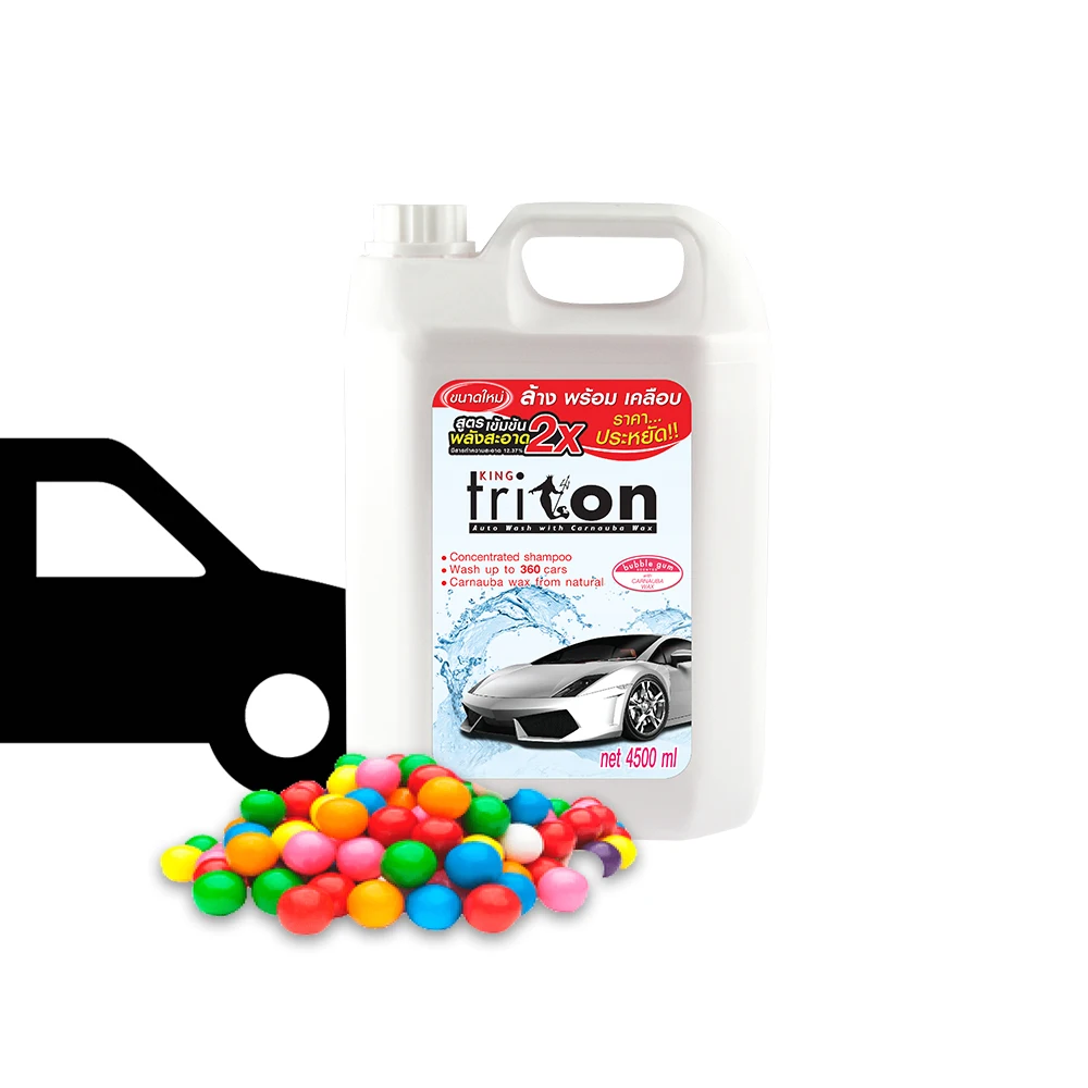 King Triton Concentrated Shampoo with Carnauba Wax for Car Wash Shop Wash up to 360 cars Big Size 4500ml Ozone Fresh Scented
