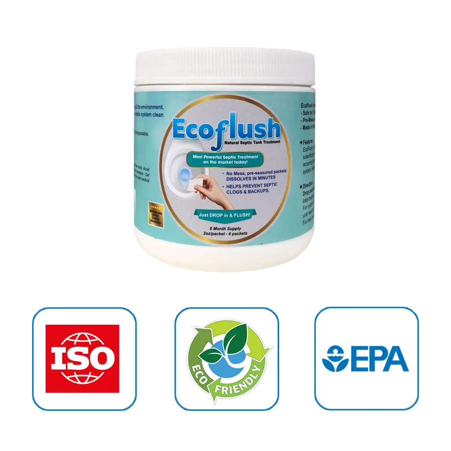 Высококачественный натуральный септический резервуар с экологичной упаковкой-EcoFlush-поставка 6 месяцев