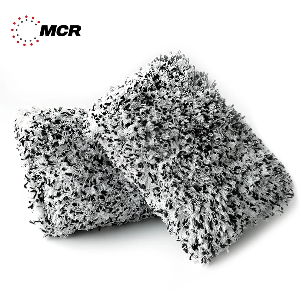 Purple OEM Microfiber & Viscose Bubble Wash Car Care Pad Detailing 16x23cm Long Pile High Quality Bubble Cleaning Premium