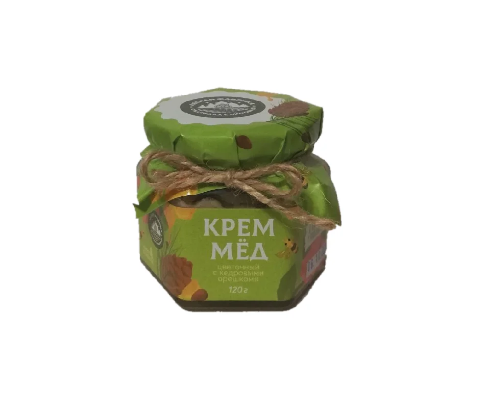 Delicious Natural Floral Creamed Honey With Pine Nuts