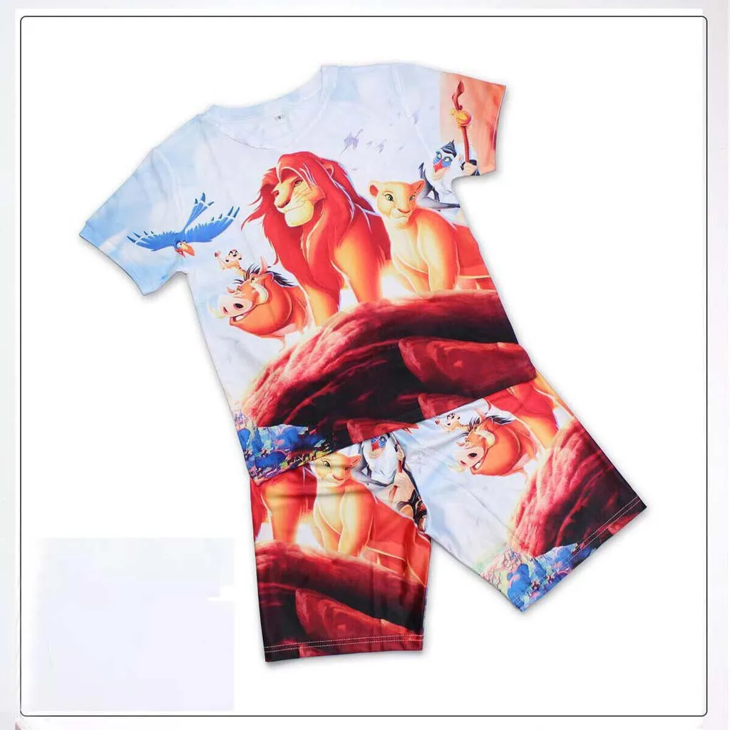  Высококачественные комплекты одежды для мальчиков из полиэстера с 3D рисунком и анимационными героями мультфильмов