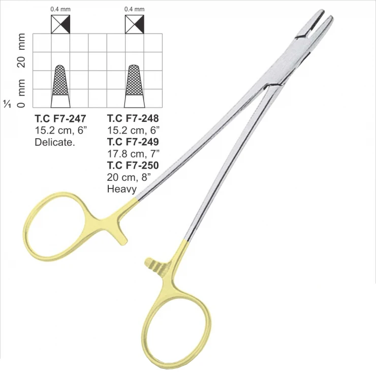 Professional Micro Derf Needle Holders TC Forceps Stainless Steel material with gold handle